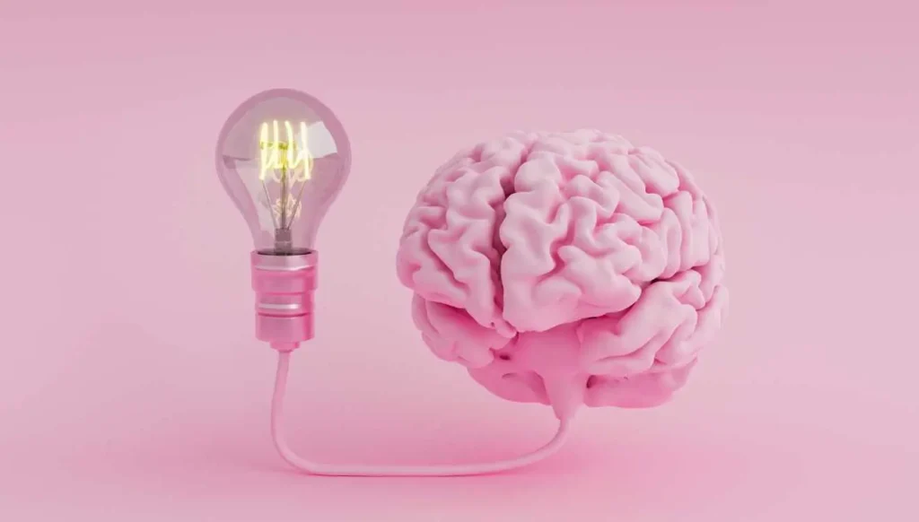 un cerebro con una idea en mente